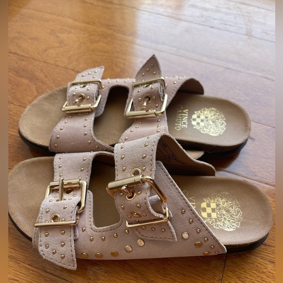 Vince Camuto Daphnee Pink Stud Leather Slide Sandal Size 7 - Picture 4 of 6